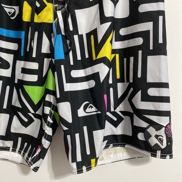 Quicksilver Board Shorts Men's Waist 36 Swim Trunks Cargo Pocket Unlined 90s Y2K - Picture 3 of 11